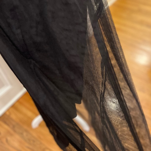 Eliza J Vintage Dress Size 18W Tulle Midi Black Spaghetti Straps Party Prom - Picture 8 of 12